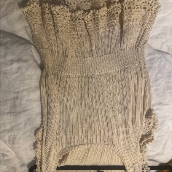 PAIGE Cream Knit Strapless Top - Picture 1 of 1